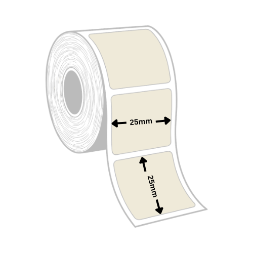 25mm x 25mm Transfer Thermal (TT) Barcode Label Sticker | Dream Tech