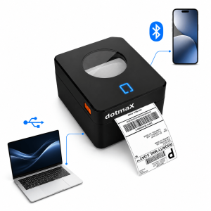 Bluetooth 4 Inch Label Printer Dotmax Di4t High Speed Thermal Label Printer