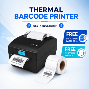 Thermal barcode printer with free 50 x 75mm adhesive label roll